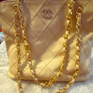 CHANEL authentic caviar beige bag